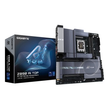 GIGABYTE Z890 AI TOP Carte mère - Processeurs Intel Core Ultra (Série 2), VRM 16+1+2 phases, jusqu'à 9500 MHz DDR5 (OC), 1xPCIe