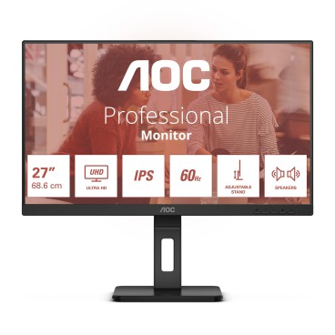 AOC E3 U27E3UF écran plat de PC 68,6 cm (27") 3840 x 2160 pixels 4K Ultra HD LED Noir