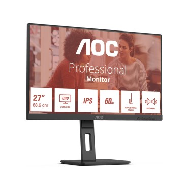 AOC E3 U27E3UF écran plat de PC 68,6 cm (27") 3840 x 2160 pixels 4K Ultra HD LED Noir