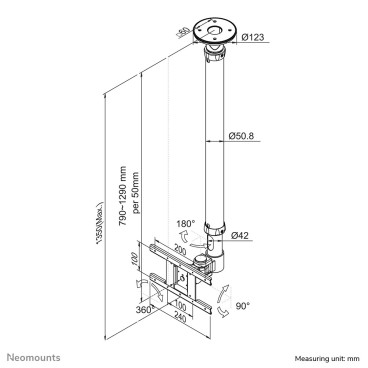 Neomounts support de plafond pour écran