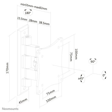 Neomounts support mural pour tv moniteur