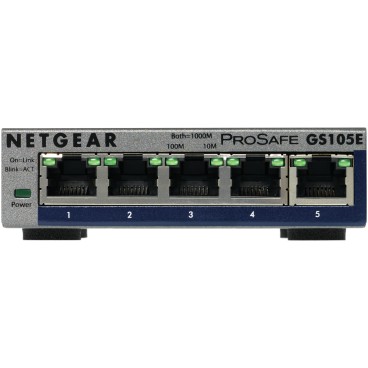 NETGEAR GS105E-200PES commutateur réseau Géré L2 L3 Gigabit Ethernet (10 100 1000) Gris