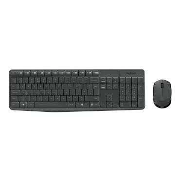 Logitech MK235 clavier Souris incluse Maison USB QWERTY US International Gris