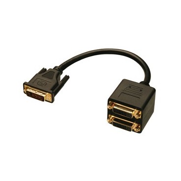 Lindy DVI Splitter Cable câble DVI 0,18 m DVI-D Noir