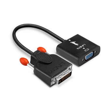 Lindy 38189 câble vidéo et adaptateur 0,1 m DVI-D VGA (D-Sub) Noir