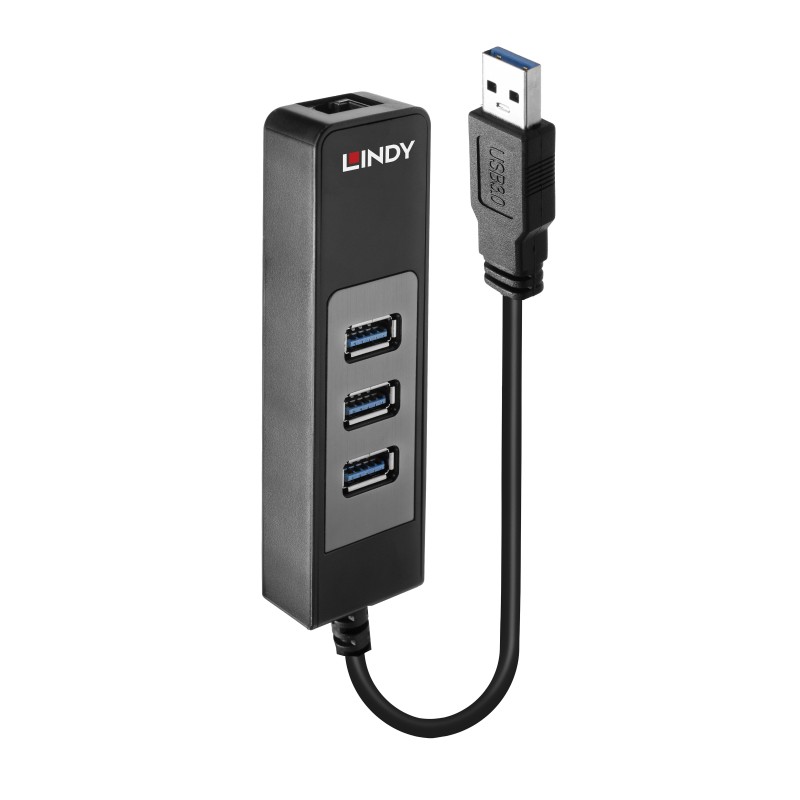 Lindy 43176 hub & concentrateur USB 3.2 Gen 1 (3.1 Gen 1) Type-A 5000 Mbit s Noir