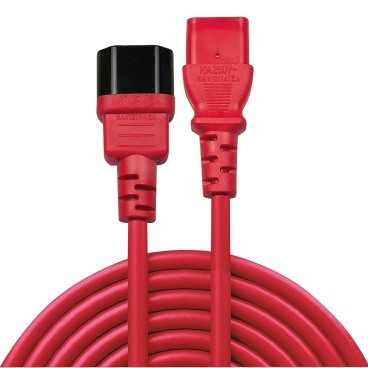 Lindy 30476 câble électrique Noir, Rouge 0,5 m Coupleur C14 Coupleur C13