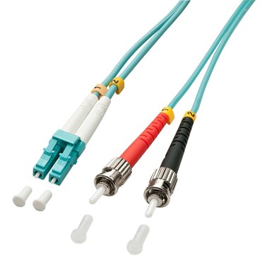 Lindy 3.0m OM3 LC - ST Duplex câble InfiniBand et à fibres optiques 3 m Turquoise