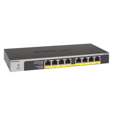 NETGEAR GS108LP Non-géré Gigabit Ethernet (10 100 1000) Connexion Ethernet, supportant l'alimentation via ce port (PoE) 1U