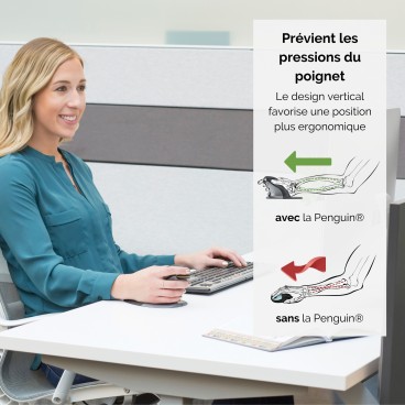 Fellowes Souris verticale ambidextre Penguin – Sans fil - Moyen