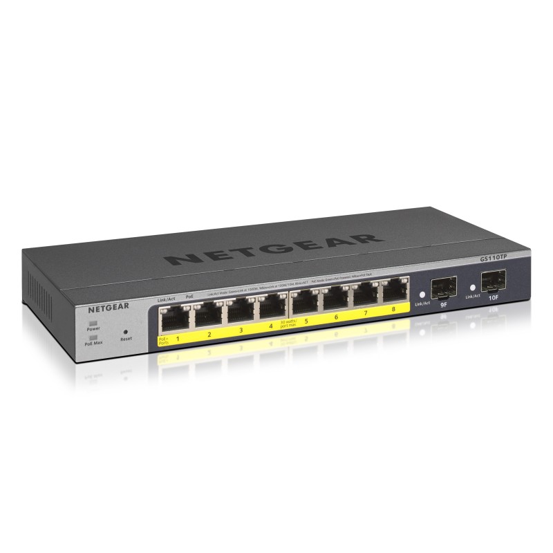 NETGEAR GS110TP Géré L2 L3 L4 Gigabit Ethernet (10 100 1000) Connexion Ethernet, supportant l'alimentation via ce port (PoE)