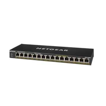 NETGEAR GS316PP Non-géré Gigabit Ethernet (10 100 1000) Connexion Ethernet, supportant l'alimentation via ce port (PoE) Noir