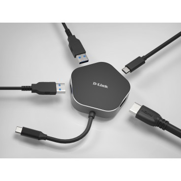 D-Link DUB-M420 station d'accueil Avec fil Thunderbolt 3 Noir, Argent