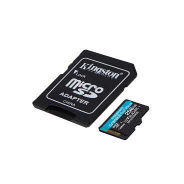 Kingston Technology Carte microSDXC Canvas Go Plus 170R A2 U3 V30 de 256 Go + ADP