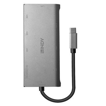 Lindy 43278 station d'accueil USB 3.2 Gen 1 (3.1 Gen 1) Type-C Gris