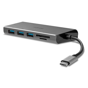 Lindy 43278 station d'accueil USB 3.2 Gen 1 (3.1 Gen 1) Type-C Gris