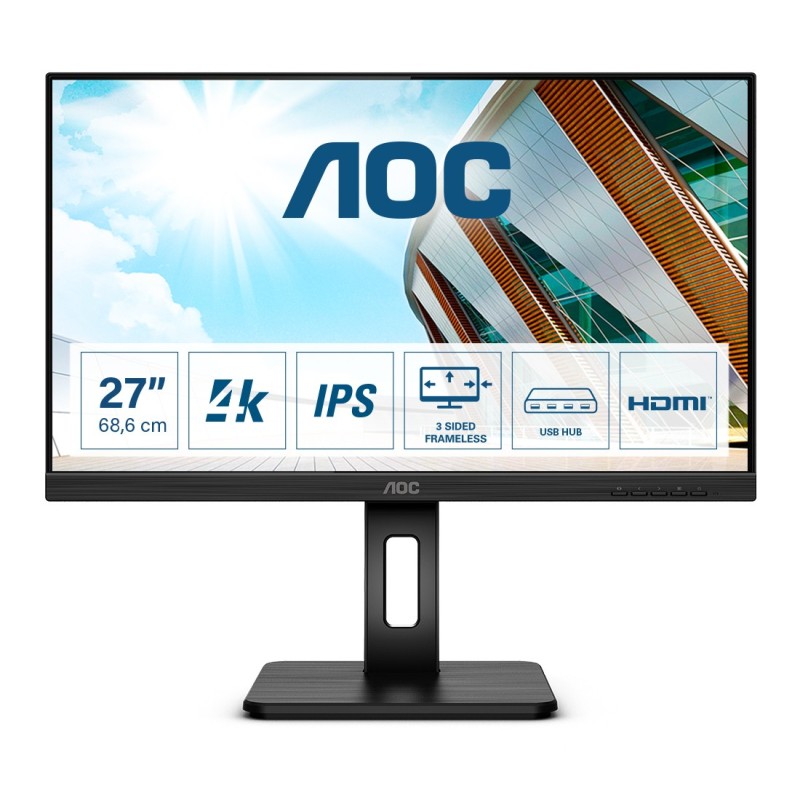 AOC P2 U27P2 LED display 68,6 cm (27") 3840 x 2160 pixels 4K Ultra HD Noir