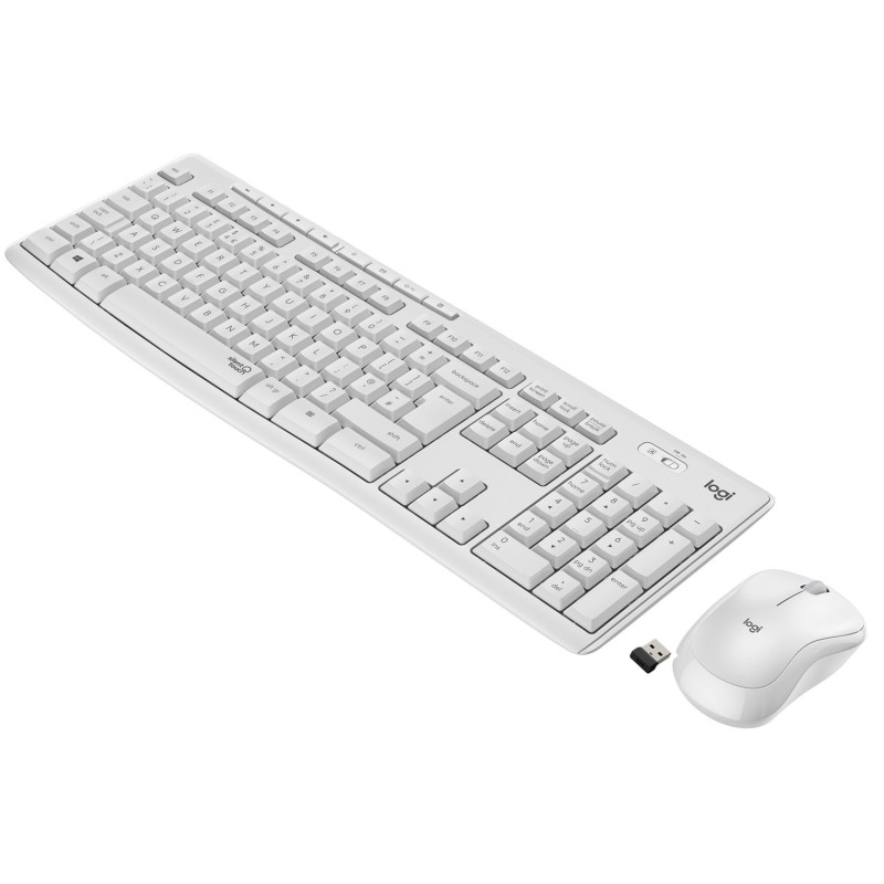 Logitech MK295 Silent Wireless Combo clavier Souris incluse Bureau RF sans fil AZERTY Français Blanc