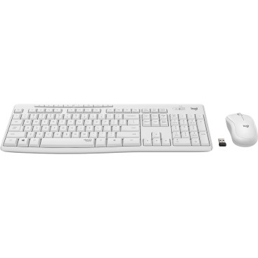 Logitech MK295 Silent Wireless Combo clavier Souris incluse Bureau RF sans fil AZERTY Français Blanc