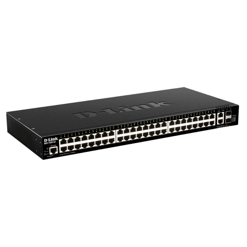 D-Link DGS-1520-52 commutateur réseau Géré L3 10G Ethernet (100 1000 10000) 1U Noir