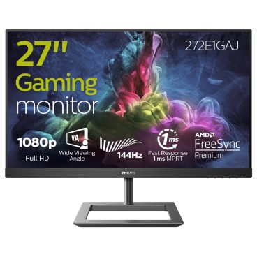 Philips E Line 272E1GAJ 00 écran plat de PC 68,6 cm (27") 1920 x 1080 pixels Full HD LCD Noir, Chrome