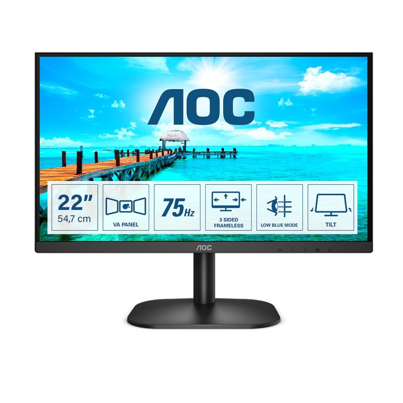 AOC B2 22B2H EU LED display 54,6 cm (21.5") 1920 x 1080 pixels Full HD Noir