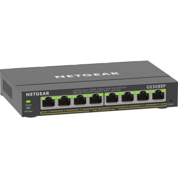 NETGEAR 8-Port Gigabit Ethernet PoE+ Plus Switch (GS308EP) Géré L2 L3 Gigabit Ethernet (10 100 1000) Connexion Ethernet,