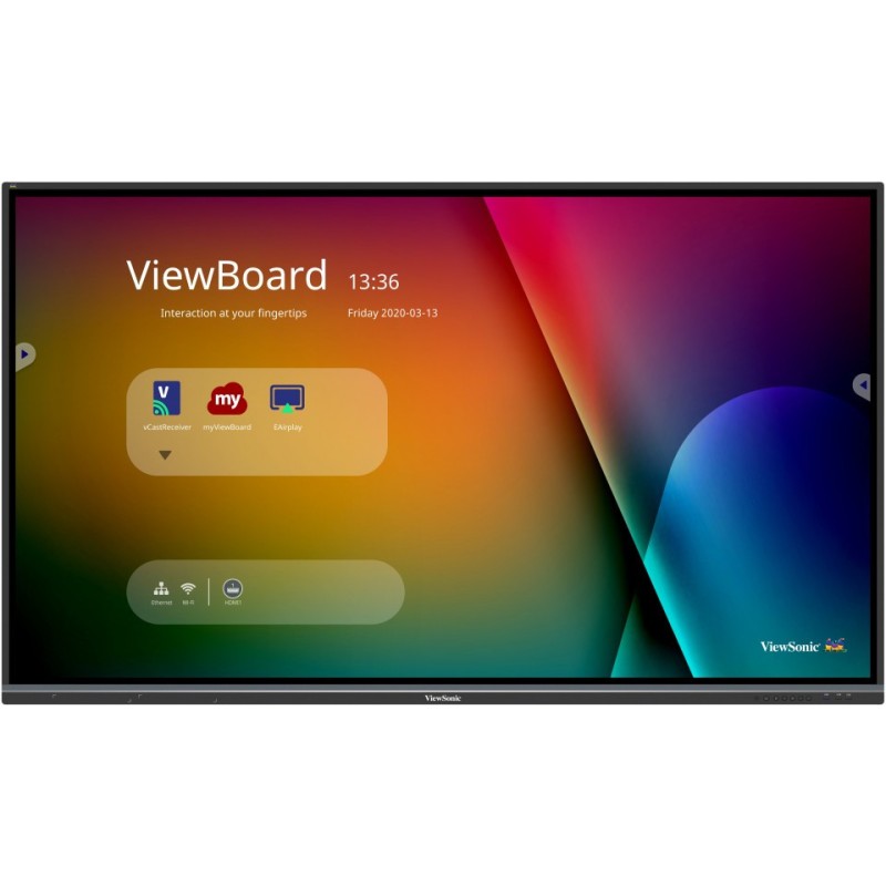 Viewsonic IFP8650-3 tableau blanc interactif 2,18 m (86") 3840 x 2160 pixels Écran tactile Noir HDMI