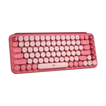 Logitech POP Keys Wireless Mechanical Keyboard With Emoji Keys clavier Universel Bluetooth AZERTY Français Rose