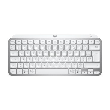 Logitech MX Keys Mini for Business clavier Bureau RF sans fil + Bluetooth AZERTY Français Aluminium, Blanc