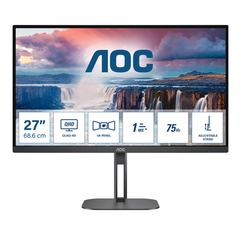 AOC V5 Q27V5N BK écran plat de PC 68,6 cm (27") 2560 x 1440 pixels Quad HD LED Noir