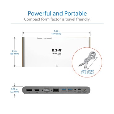 Tripp Lite U442-DOCK4-INT station d'accueil Avec fil USB 3.2 Gen 2 (3.1 Gen 2) Type-C Gris