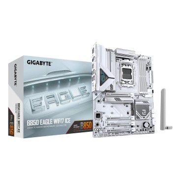 GIGABYTE B850 EAGLE WIFI7 ICE Carte mère - Processeurs AMD Ryzen série 9000, VRM numérique 8+2+2 phases, jusqu'à 8200 MHz DDR5