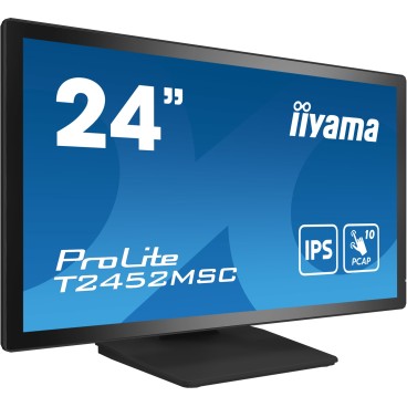 iiyama ProLite T2452MSC-B1 écran plat de PC 60,5 cm (23.8") 1920 x 1080 pixels Full HD LCD Écran tactile Multi-utilisateur Noir