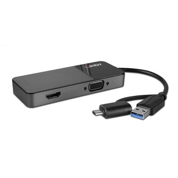 Lindy 43354 station d'accueil USB 3.2 Gen 1 (3.1 Gen 1) Type-A + Type-C Noir