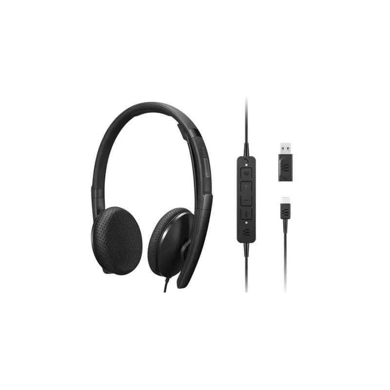 Lenovo 4XD1M45626 écouteur casque Avec fil Arceau USB Type-C Noir