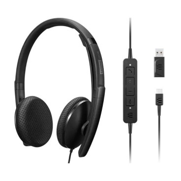 Lenovo 4XD1M39028 écouteur casque Avec fil Arceau USB Type-C Noir