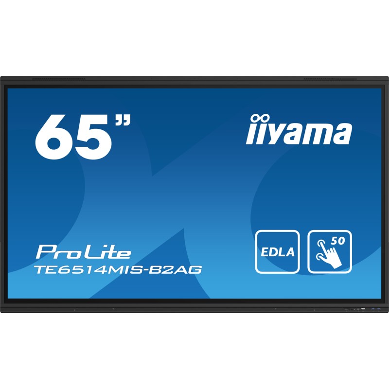 iiyama PROLITE TE6514MIS-B2AG Écran plat de signalisation numérique 165,1 cm (65") LCD Wifi 435 cd m² 4K Ultra HD Noir Écran