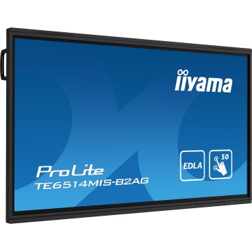 iiyama PROLITE TE6514MIS-B2AG Écran plat de signalisation numérique 165,1 cm (65") LCD Wifi 435 cd m² 4K Ultra HD Noir Écran