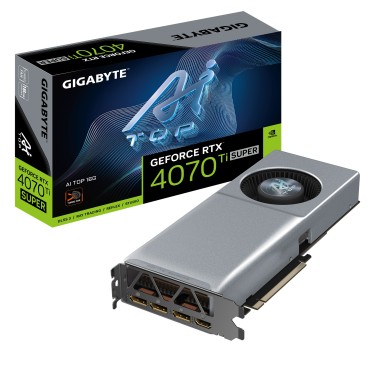 GIGABYTE GeForce RTX 4070 Ti SUPER AI TOP 16G Carte Graphique - 16GB GDDR6X, 256bit, PCI-E 4.0, 2610MHz Core Clock, 3 x