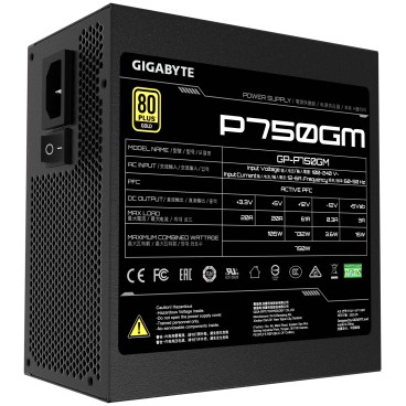 GIGABYTE P750GM unité d'alimentation d'énergie 750 W 20+4 pin ATX ATX Noir