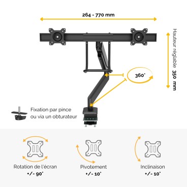 Fellowes Eppa 9909301 support d'écran plat pour bureau 81,3 cm (32") Noir