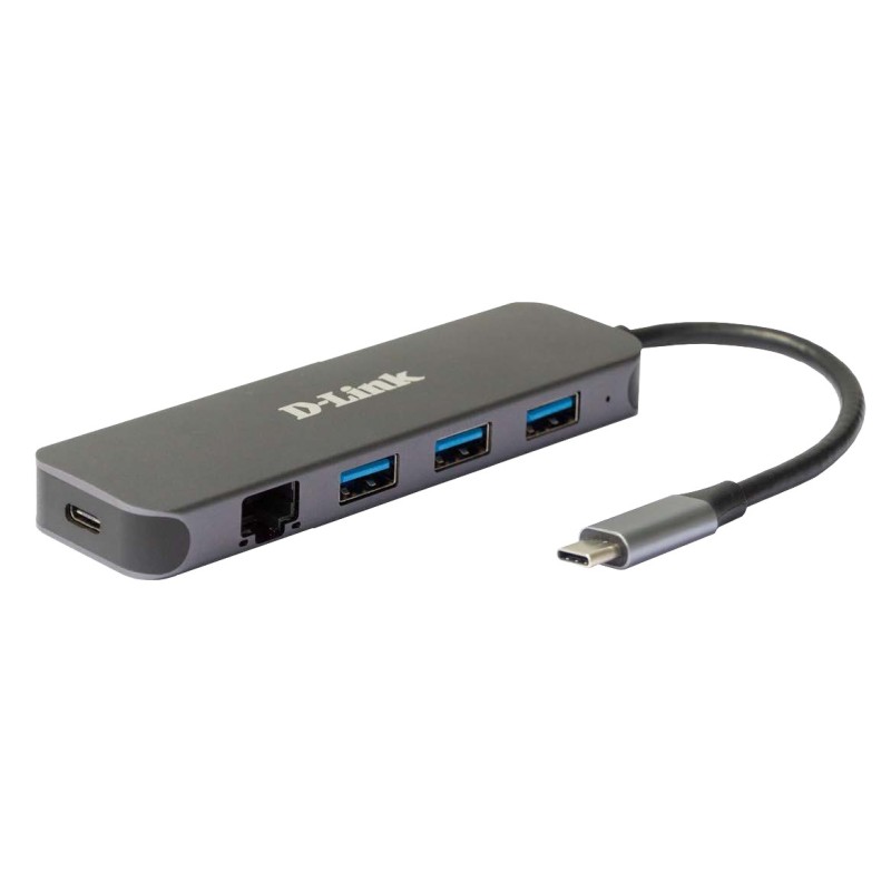 D-Link Hub USB-C 5-en-1 avec Gigabit Ethernet alimentation DUB-2334