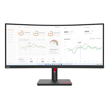 Lenovo ThinkVision T34w-30 LED display 86,4 cm (34") 3440 x 1440 pixels Wide Quad HD Noir