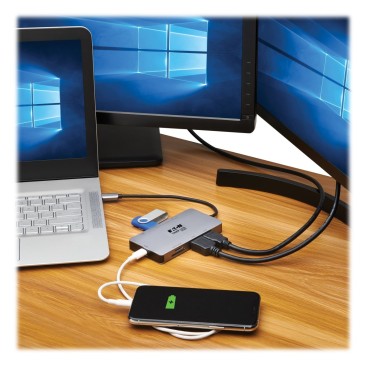 Tripp Lite U442-DOCK8G-GG station d'accueil Avec fil USB 3.2 Gen 1 (3.1 Gen 1) Type-C Noir, Gris