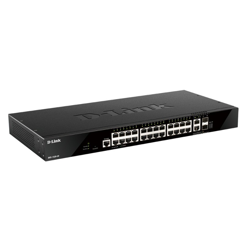 D-Link DGS-1520-28 E commutateur réseau Géré L3 10G Ethernet (100 1000 10000) 1U Noir