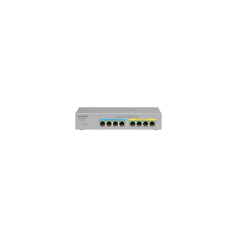 NETGEAR MS108TUP Non-géré L2 2.5G Ethernet (100 1000 2500) Connexion Ethernet, supportant l'alimentation via ce port (PoE) Gris