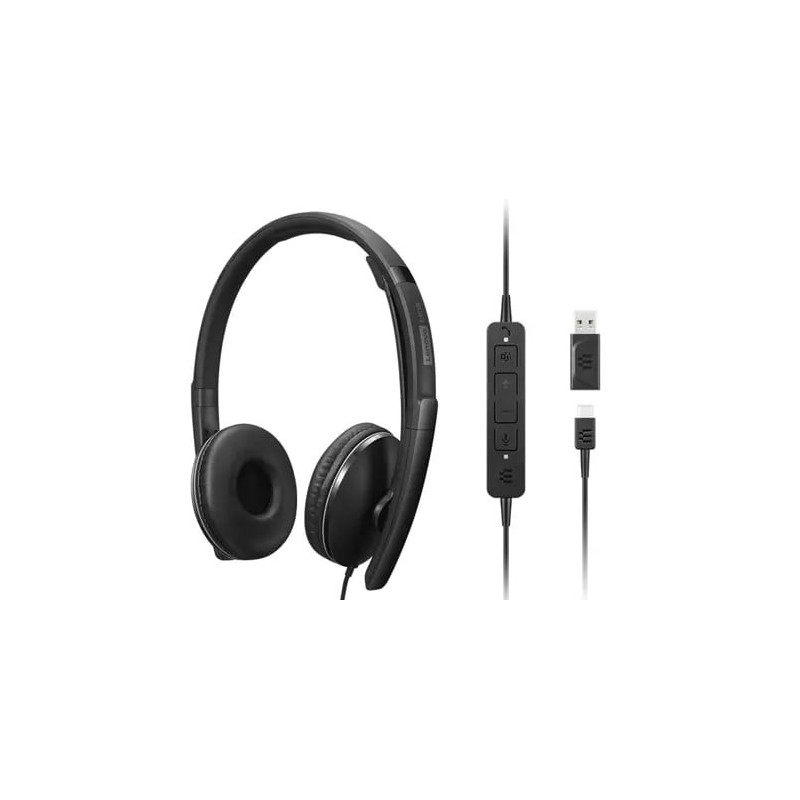 Lenovo 4XD1M45627 écouteur casque Avec fil Arceau USB Type-C Noir