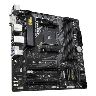 GIGABYTE B550M DS3H Carte mère - Processeurs AMD Ryzen 5000, VRM 5+3 phases, jusqu'à 4733 MHz DDR4, 1xPCIe 4.0 + 1xPCIe 3.0