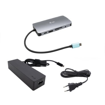 i-tec Metal USB-C Nano Dock HDMI VGA with LAN + Charger 100W